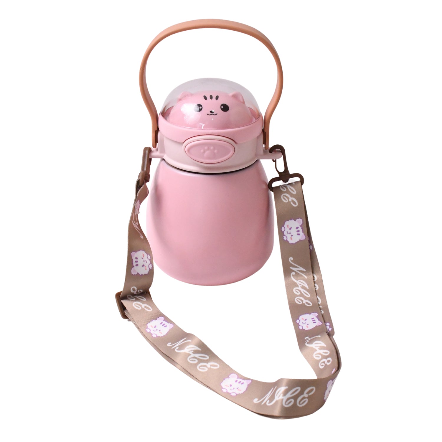 Stainless Steel Kitten / Bottle Vacuum Insulated Cup With Handle & Strap (700 ML) Stainless Steel Kitten / Bottle Vacuum Insulated Cup With Handle & Strap (700 ML)